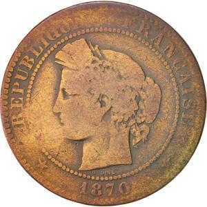 France | 10 Centimes Coin | Ceres | Wreath | Km:815 | 1870 - 1898