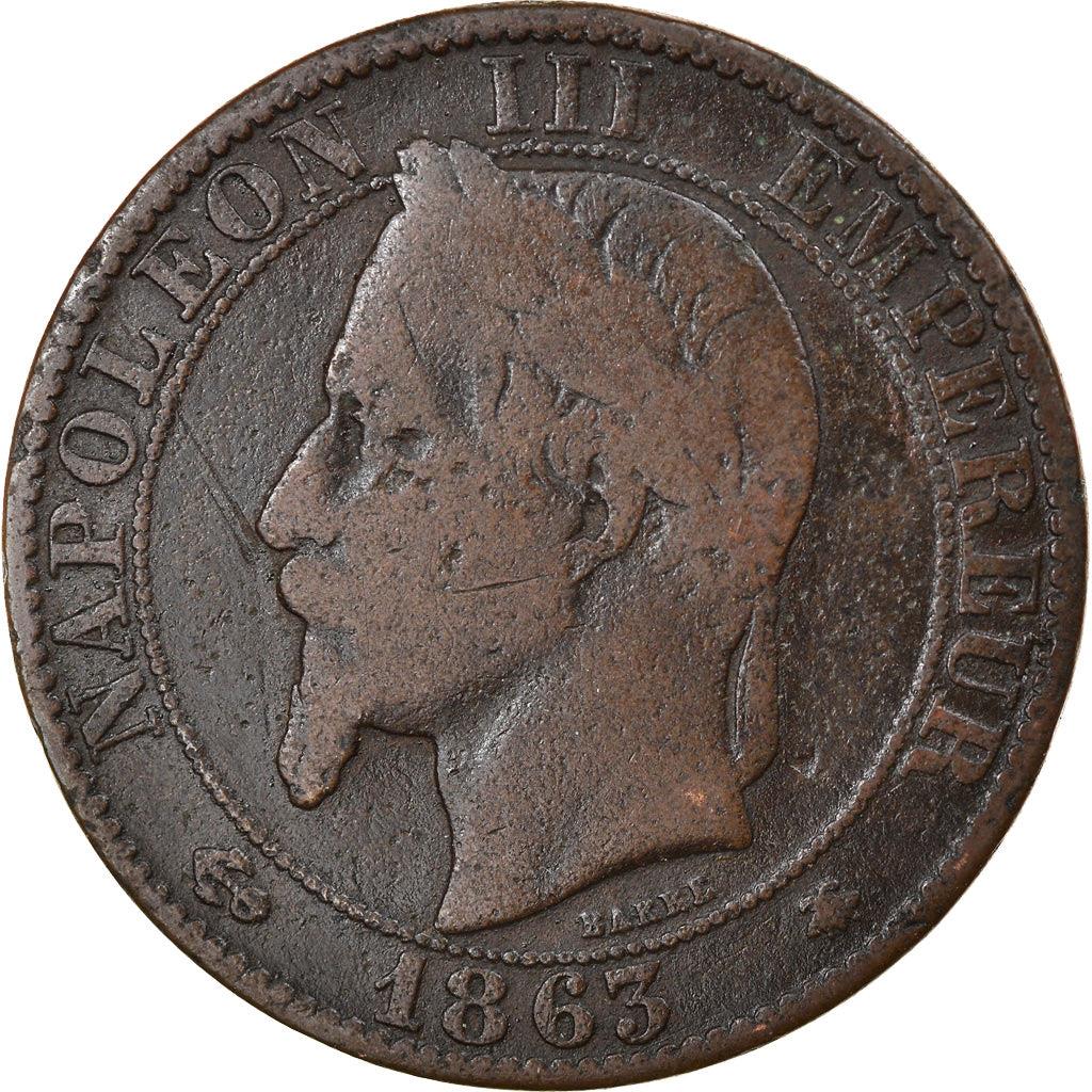 France | 5 Centimes Coin | Napoleon III | Eagle | Km:797 | 1861 - 1865