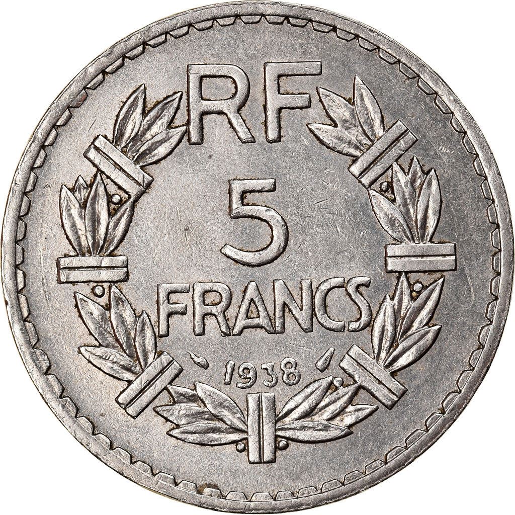 French 5 Francs Coin | KM888 | France | 1933 - 1939
