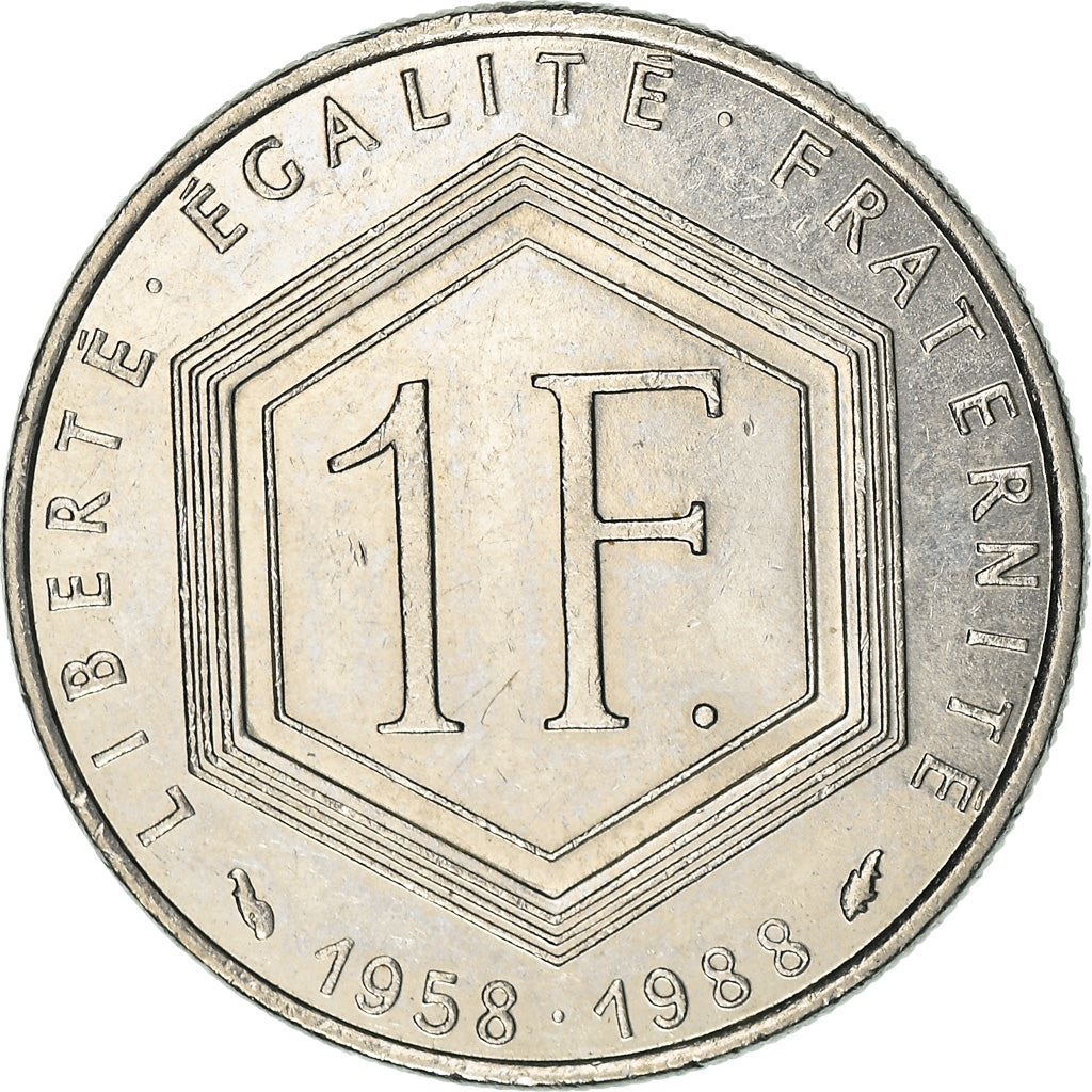 French Coin 1 Franc | Charles de Gaulle | KM963 | France | 1988