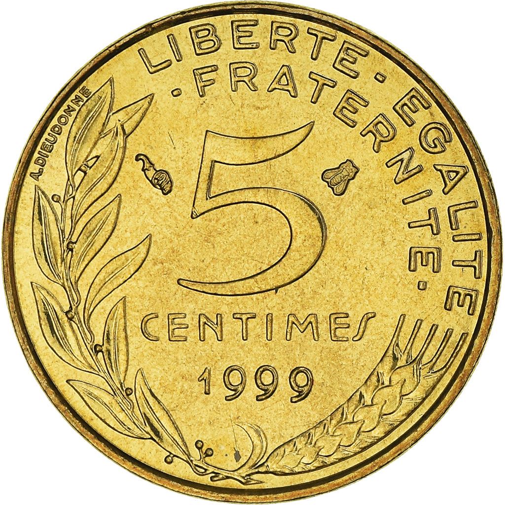French Coin 5 Centimes | KM933 | France | 1966 - 2001