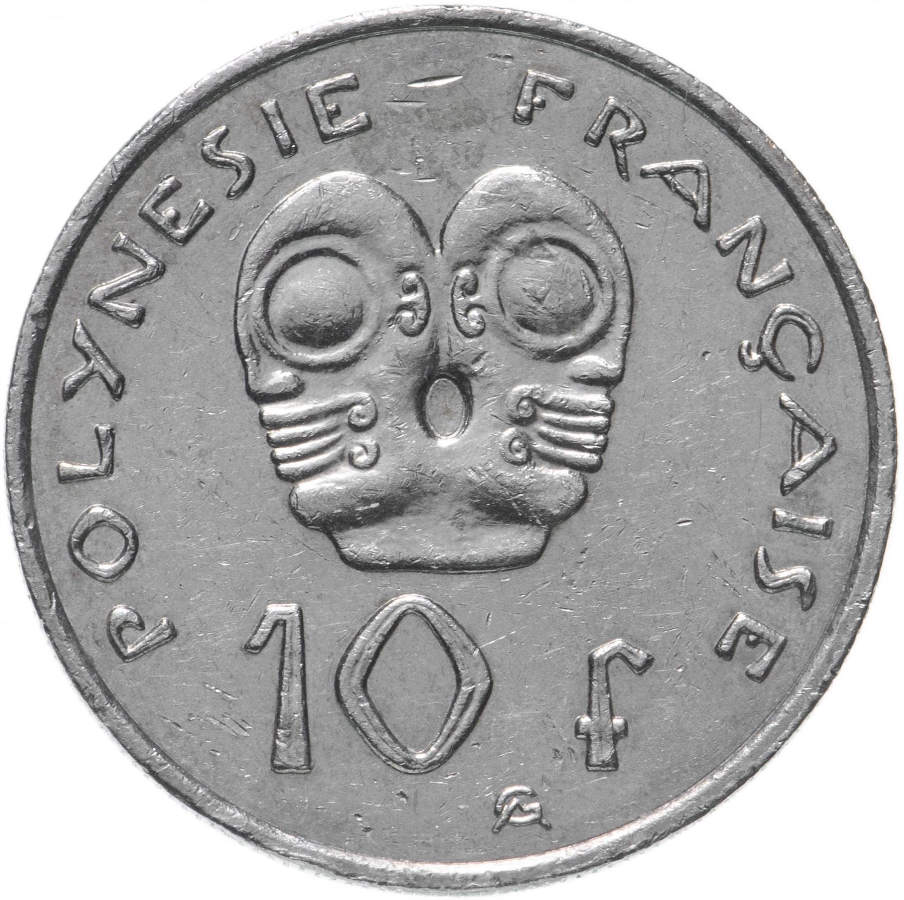 Franska Polynesien Mynt Fransk Polynesisk 10 Franc | Marianne | Flykthjälm | Stammaske | KM8a | 2006 - 2020
