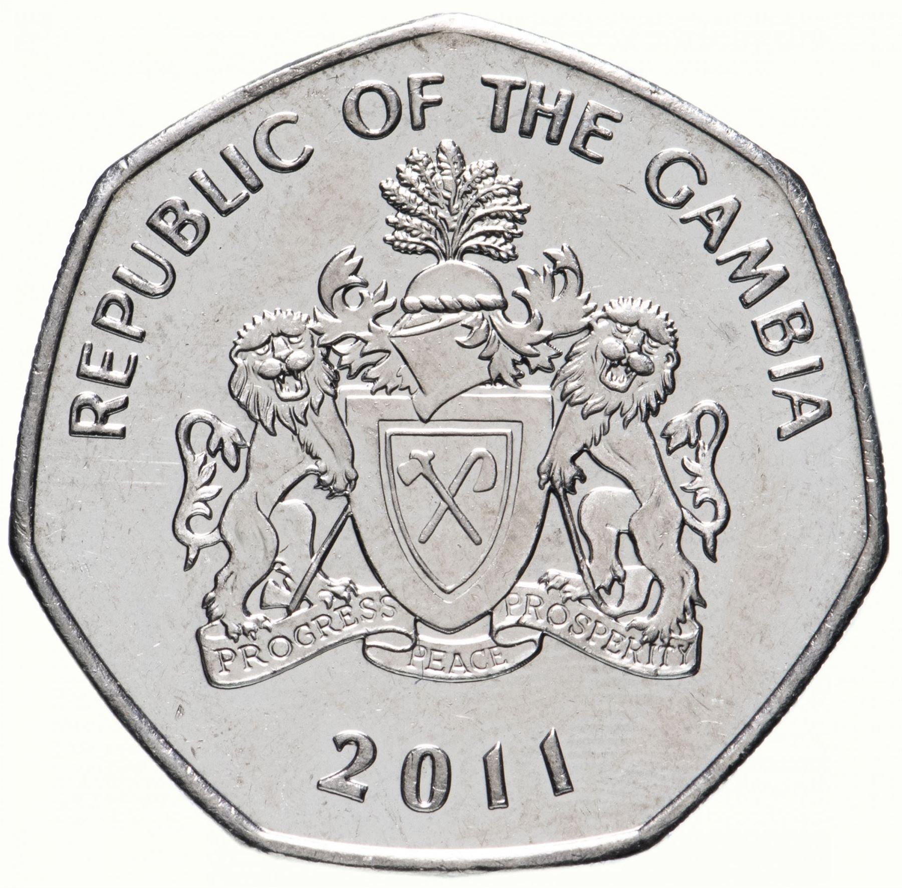 Gambia 1 Dalasi Coin | Crocodile | KM59a | 2008 - 2016