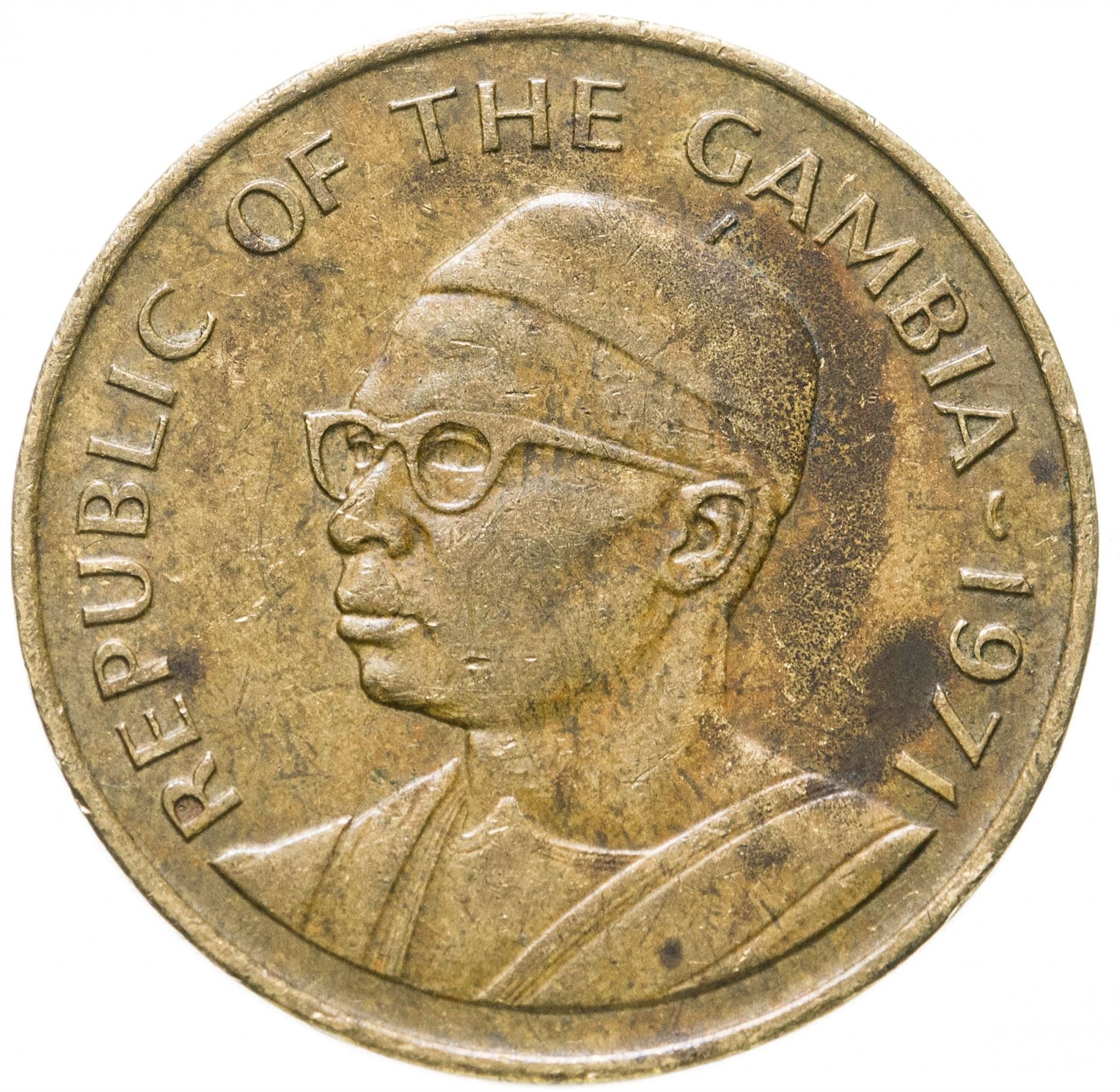 The Gambia | 10 Bututs Coin | Double-spurred francolin | Km:10 | 1971