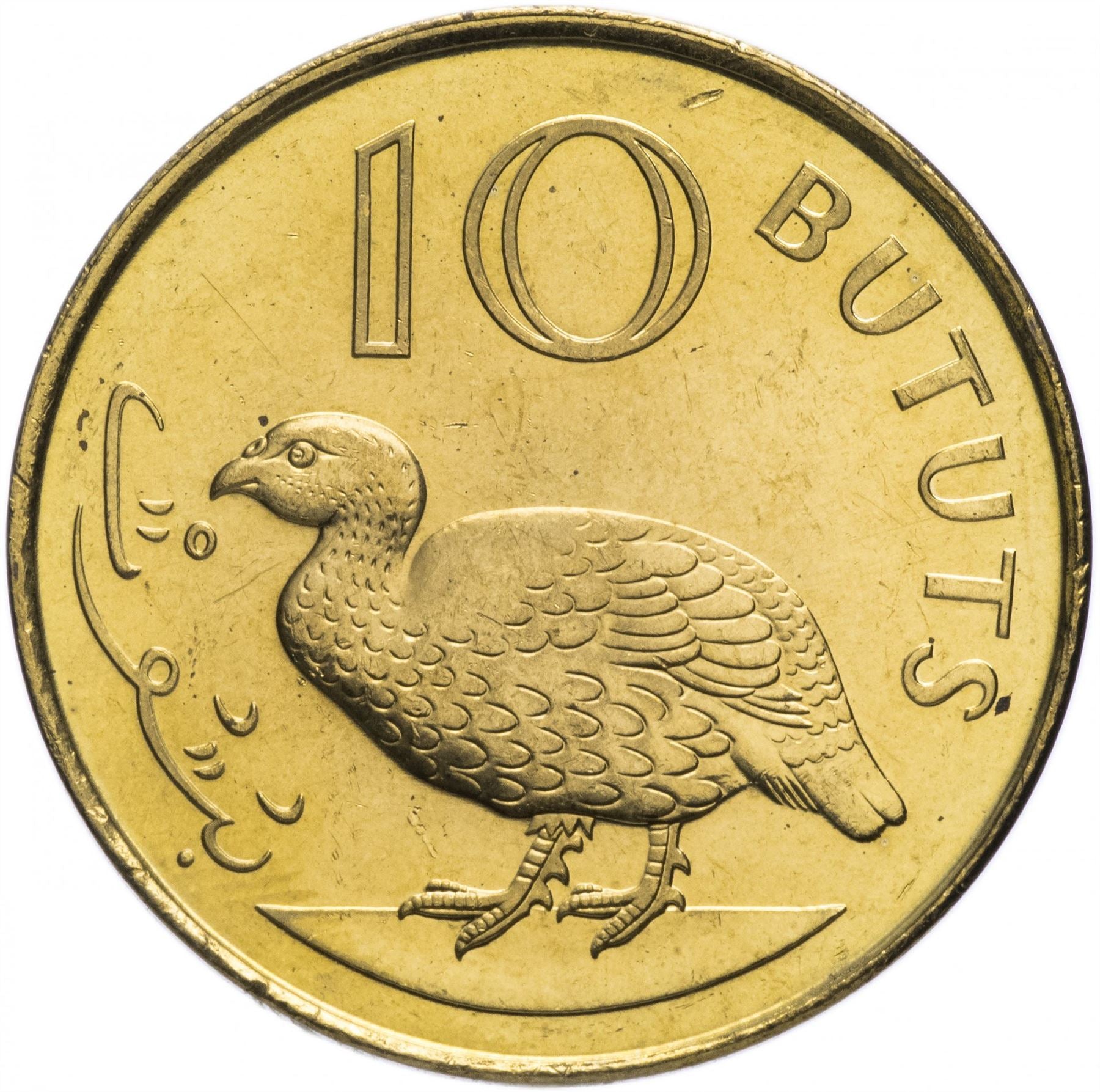 Gambija 10 Bututs moneta | Dvigubai spygliuotas frankolinas | KM56 | 1998