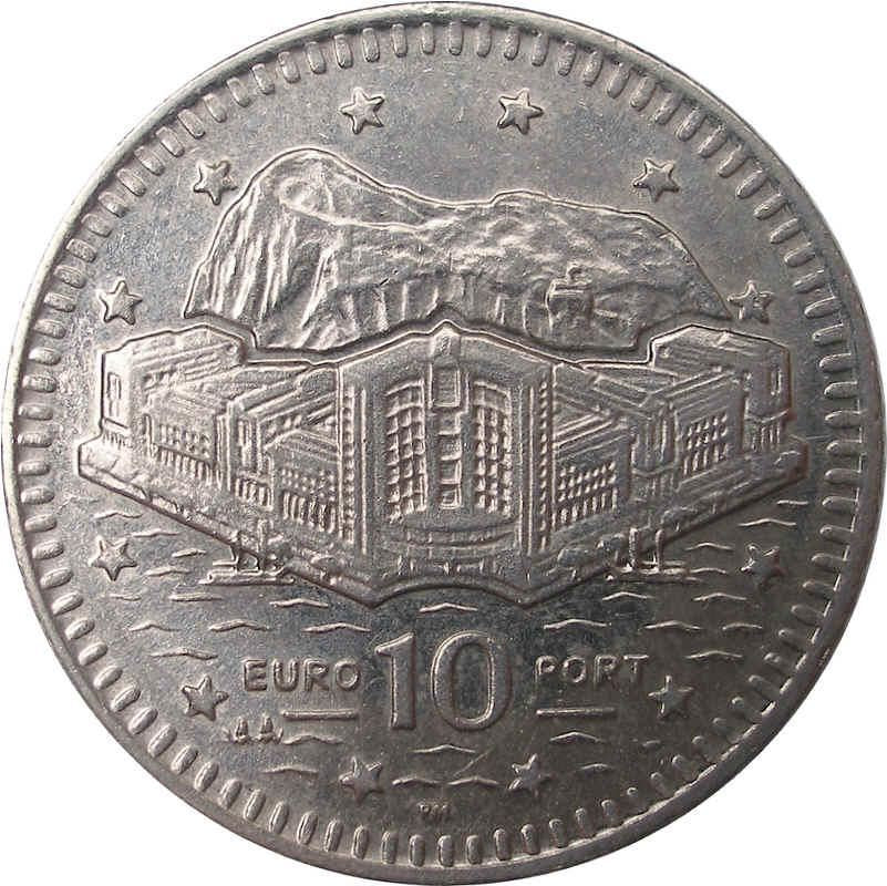 Gibraltar | 10 Pence Mønt | Dronning Elizabeth II | KM776 | 1998 - 2003