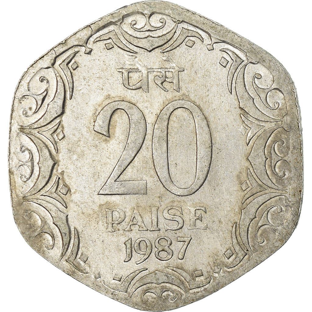 Indie | Moneta 20 Paise | Lew Ashoki | Km:44 | 1982 - 1997
