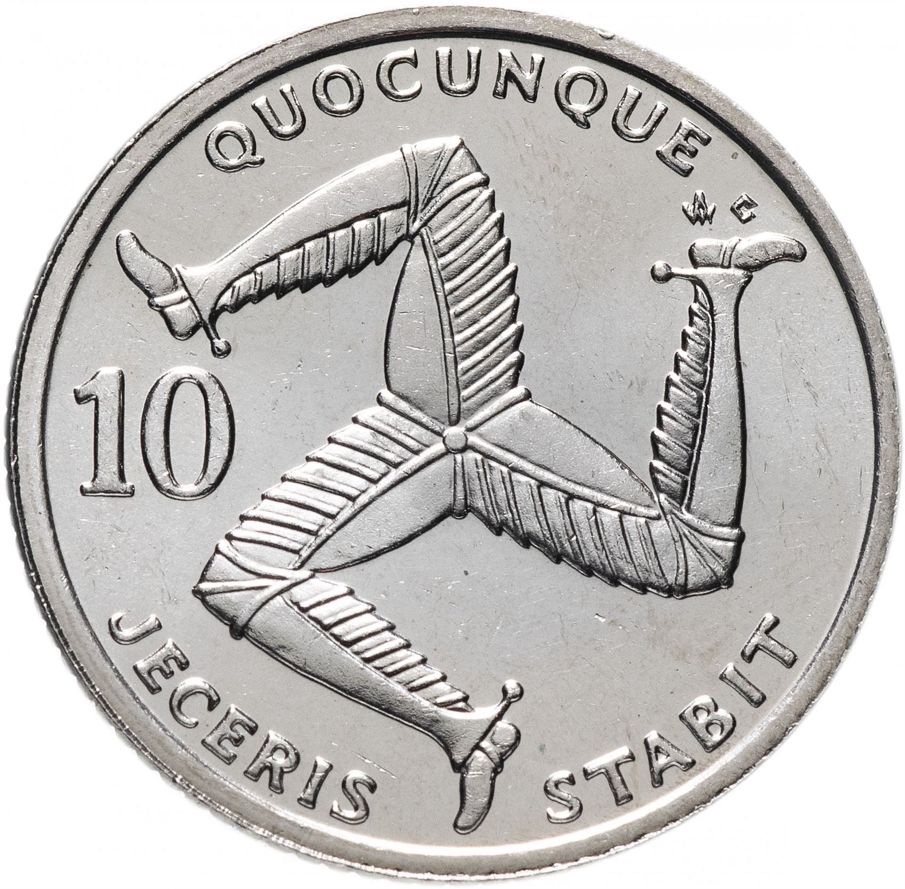 Isle of Man Coin Manx 10 Pence | Queen Elizabeth II | Triskelion | KM337 | 1992 - 1995