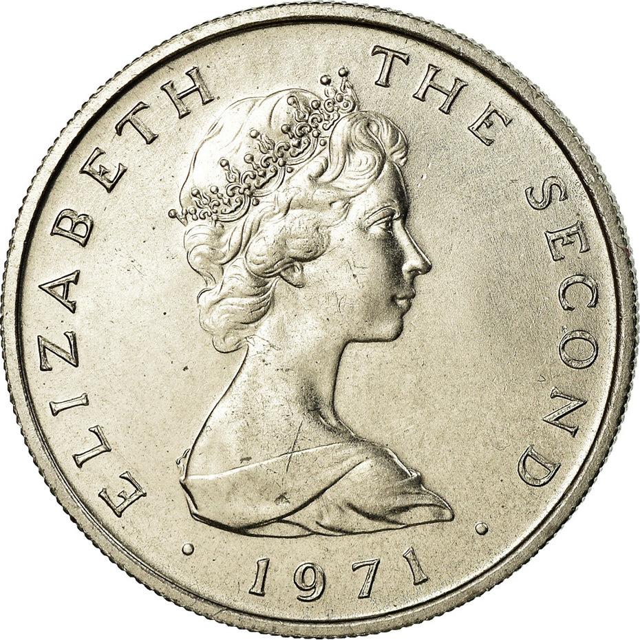 Isle of Man Coin Manx 5 New Pence | Queen Elizabeth II | Refuge Tower | KM22 | 1971 - 1975