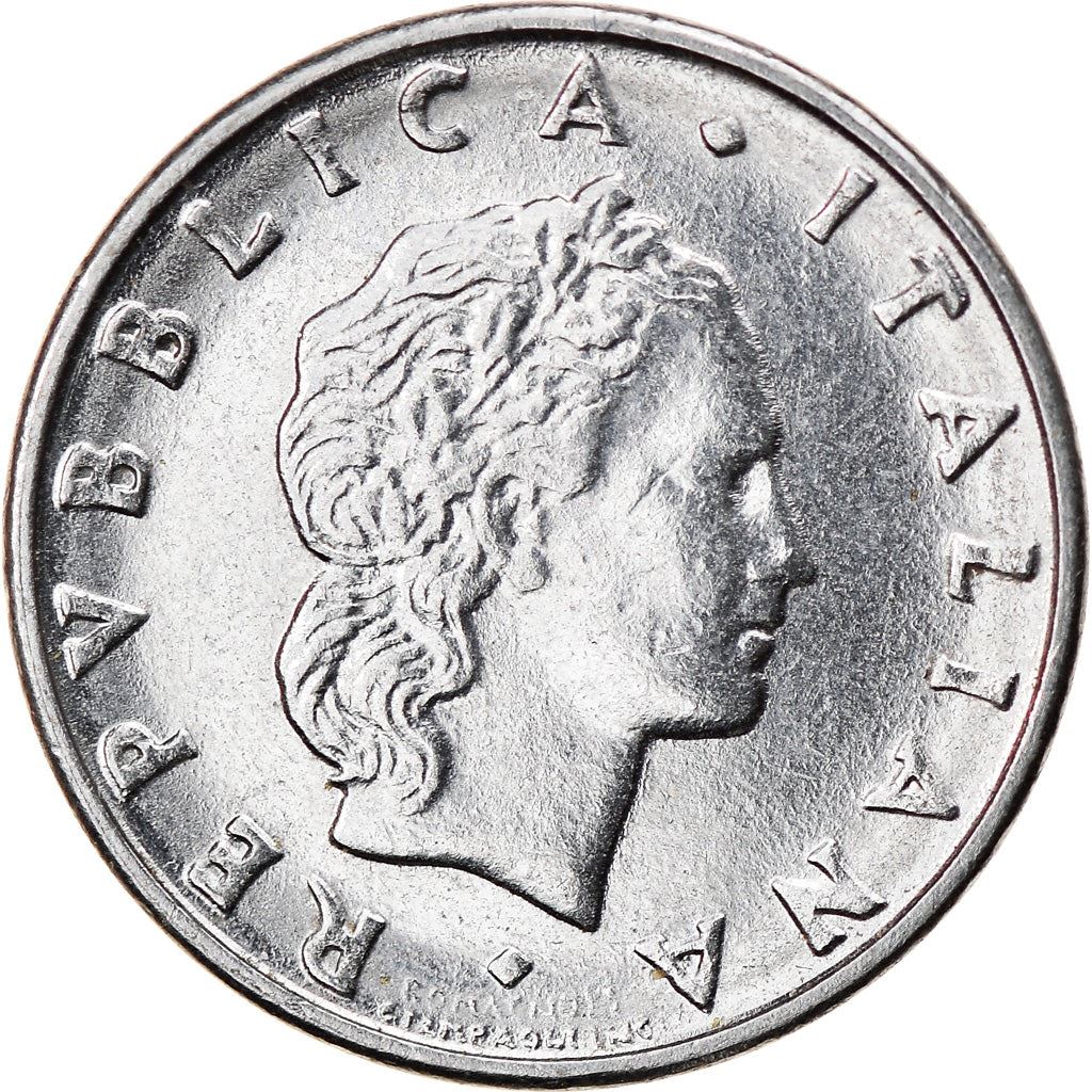 Italy Coin 50 Lire small type | Libertine | God Vulcan | Iron | Anvil | KM95.2 | 1990 - 1995