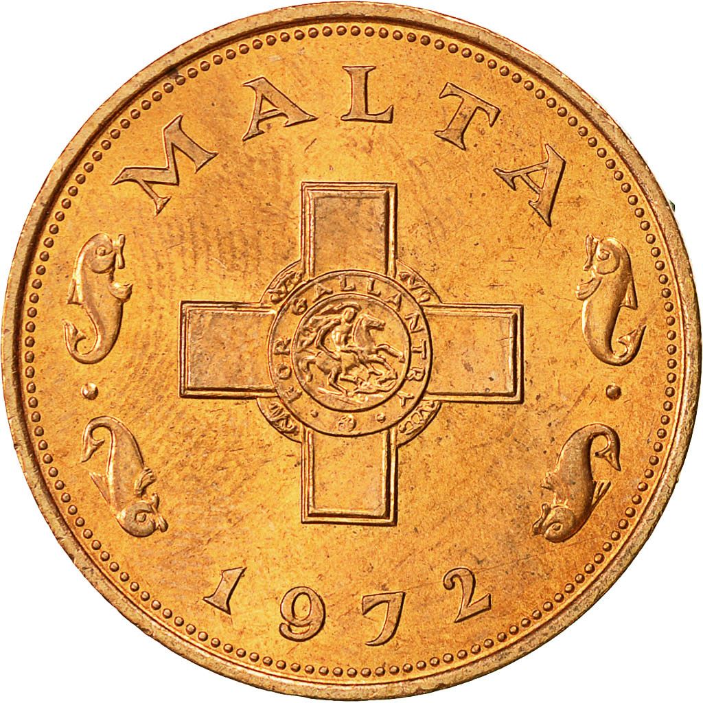 Malta Coin Maltese 1 Cent | George Cross | KM8 | 1972 - 1982