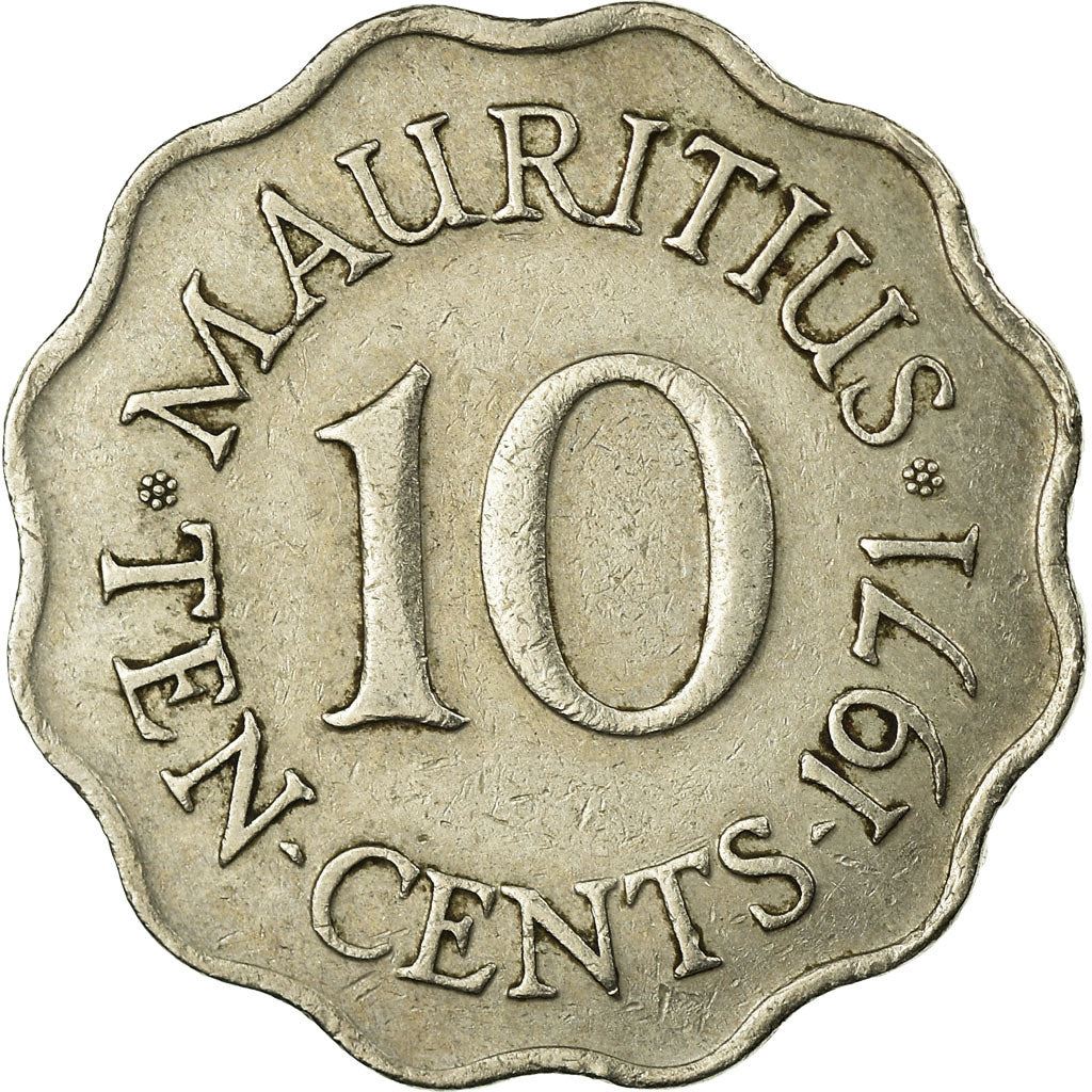 Mauritius 10 Cent Mynt | Dronning Elizabeth II | KM33 | 1954 - 1978