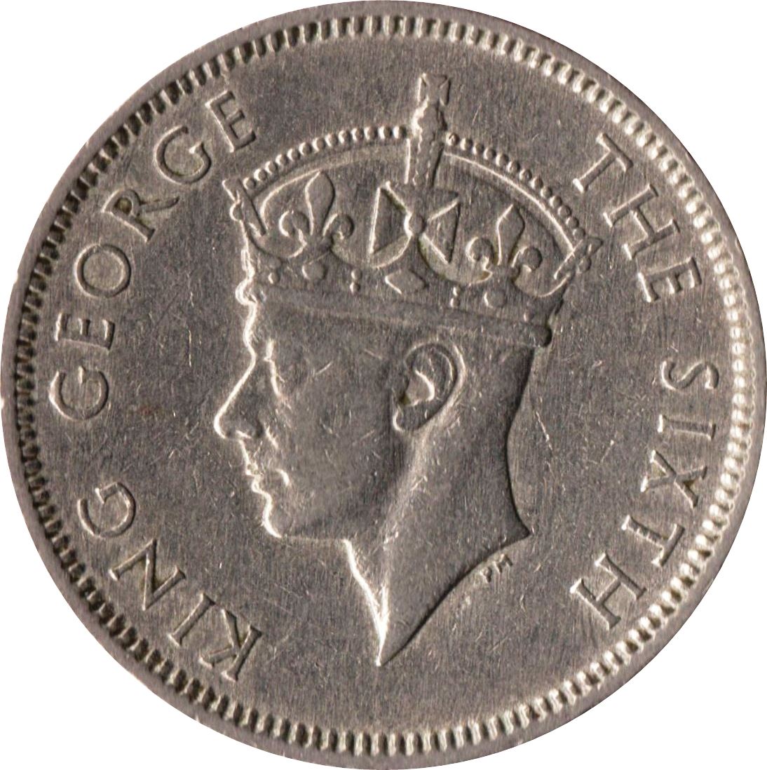 Mauritius 1/2 Rupee Coin | King George VI | Stag | KM28 | 1950 - 1951