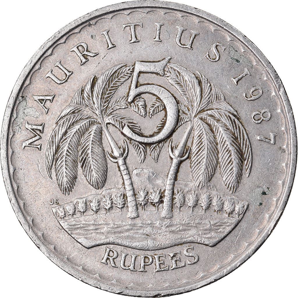 Mauritius 5 Rupees - Seewoosagur Ramgoolam | Palm Trees Coin | KM56 | 1987 - 2010