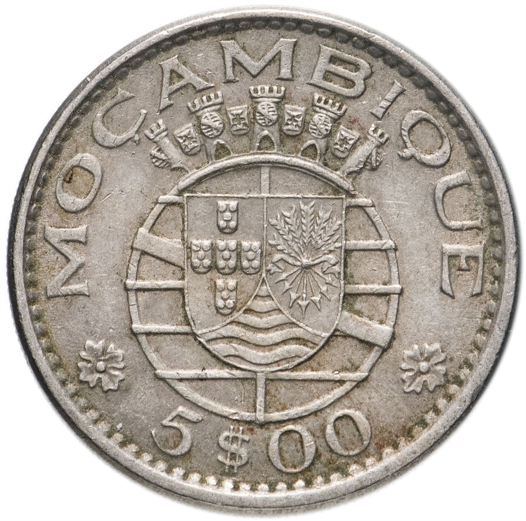 Moçambique 5 Escudos Moeda | Ordem Militar de Cristo | KM86 | 1971 - 1973