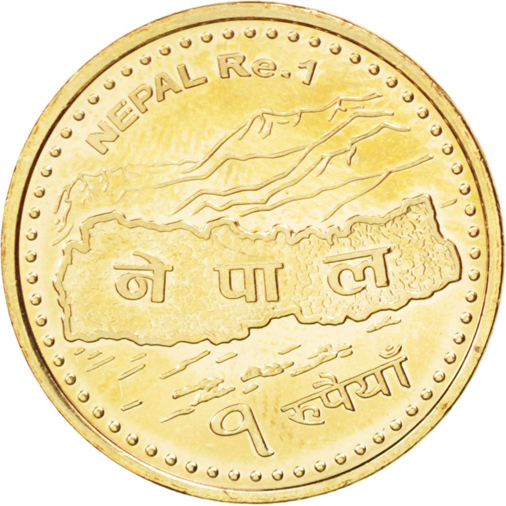 Nepal | 1 Rupee Coin | Mount Everest | Km:1204 | 2007 - 2009