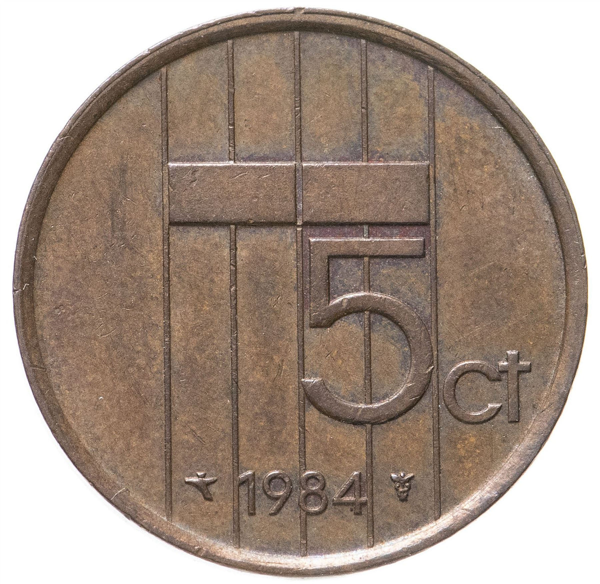 Netherlands 5 Cents Beatrix | Coin KM202 1982 - 2001