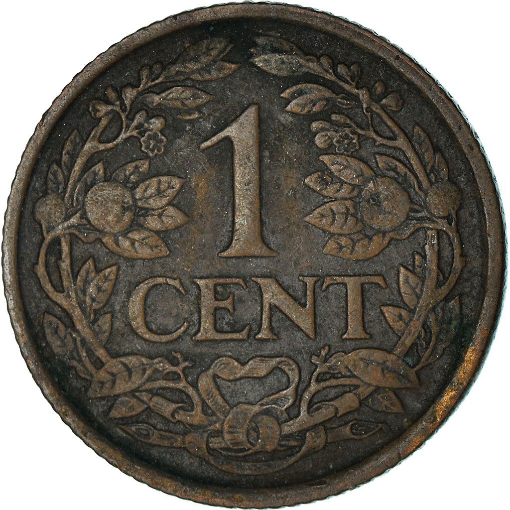 Netherlands Coin 1 Cent | Queen Wilhelmina | Lion | KM152 | 1913 - 1941