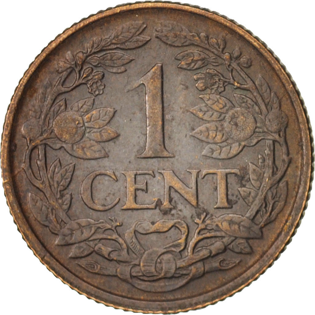 Netherlands Coin 1 Cent | Queen Wilhelmina | Lion | KM152 | 1913 - 1941