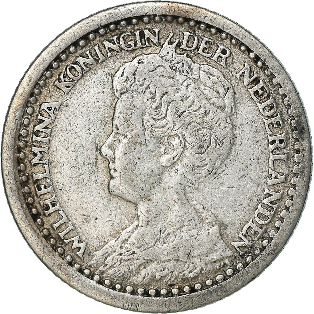 Netherlands Coin 10 Cents | Queen Wilhelmina | KM145 | 1910 - 1925