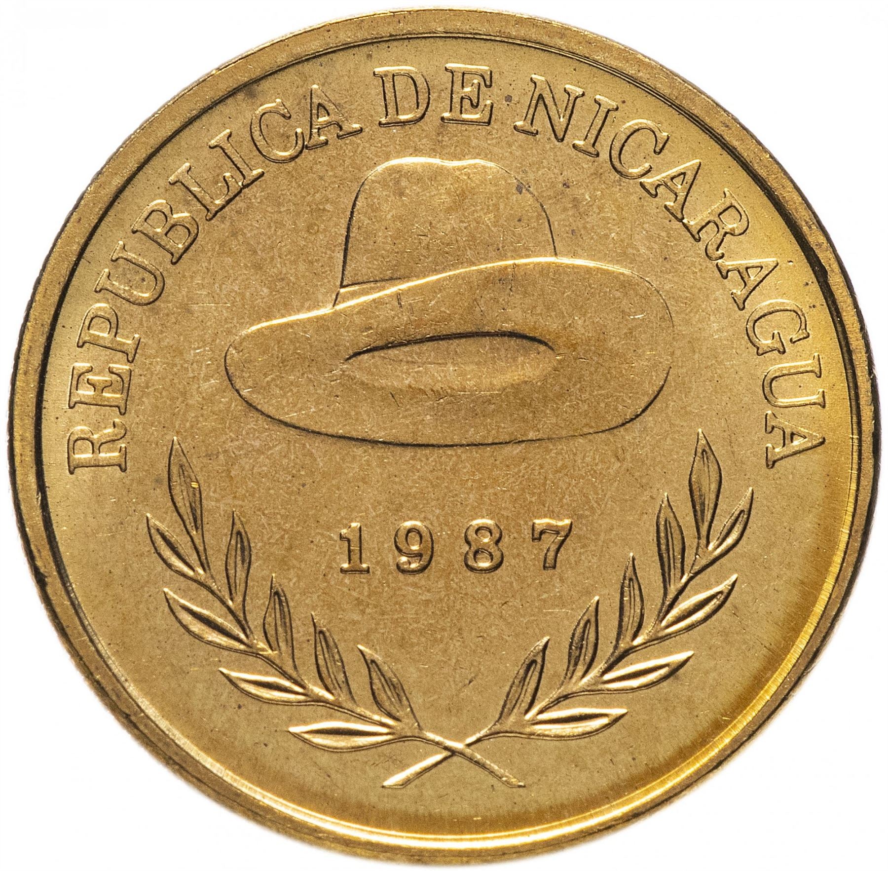 Nikaragvos 50 centų moneta | Panamos skrybėlė | KM58 | 1987
