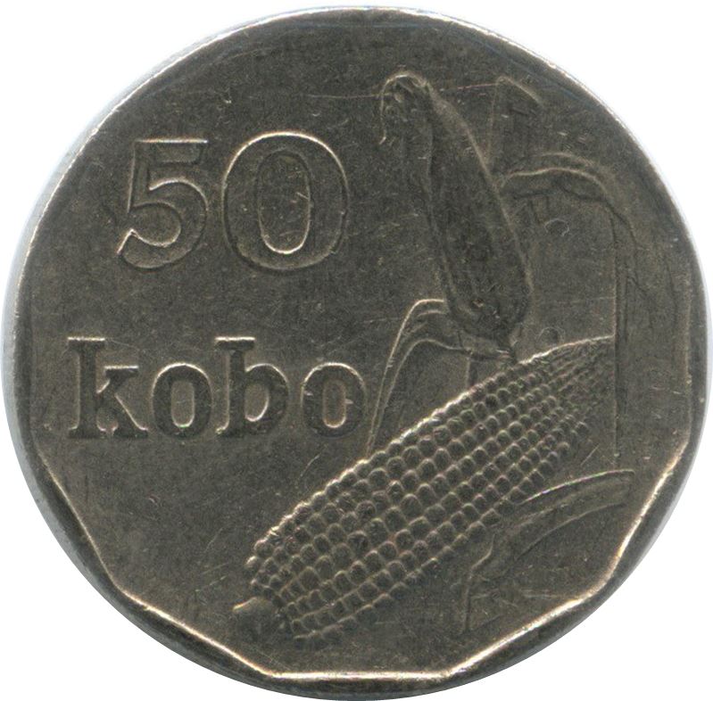 Nigeria | 50 Kobo Coin | Corn | Km:13.2 | 1993
