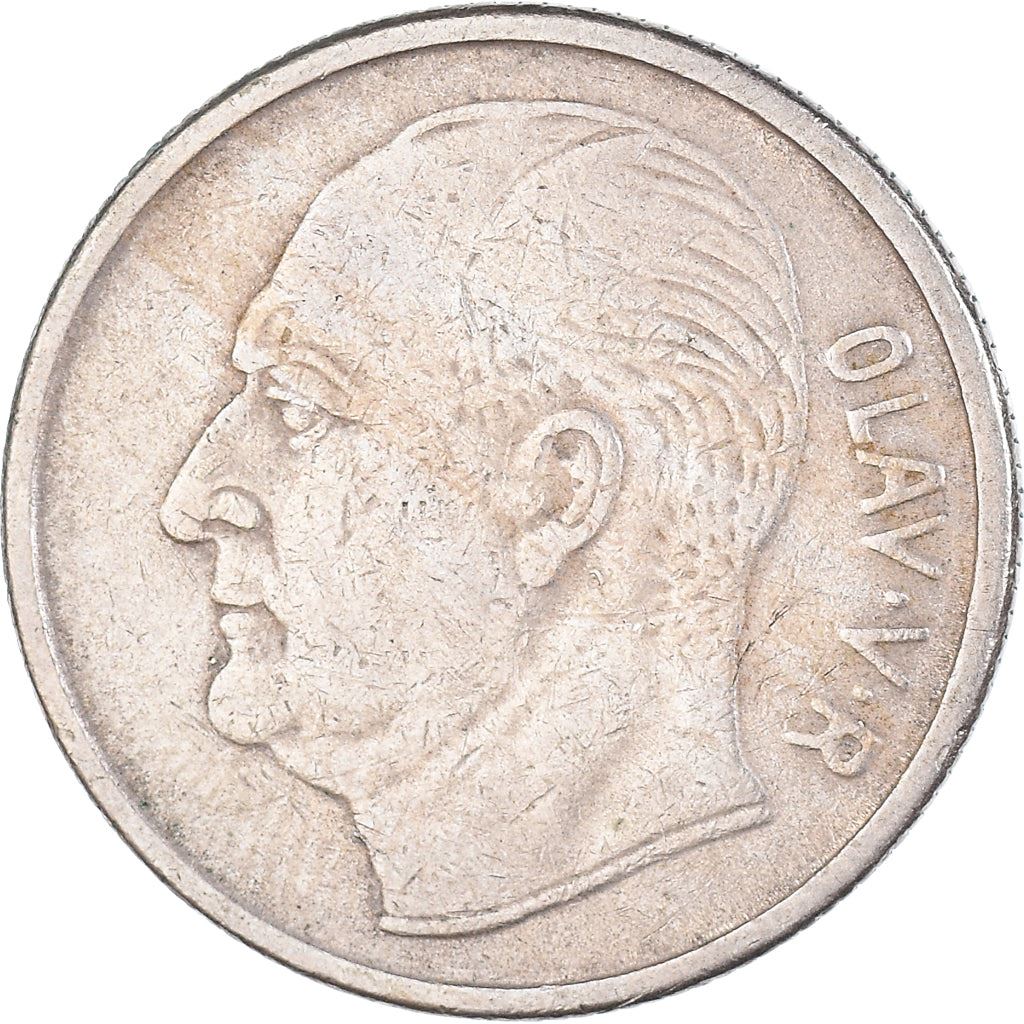 Noruega 1 Corona - Moneda Olav V KM409 1958 - 1973