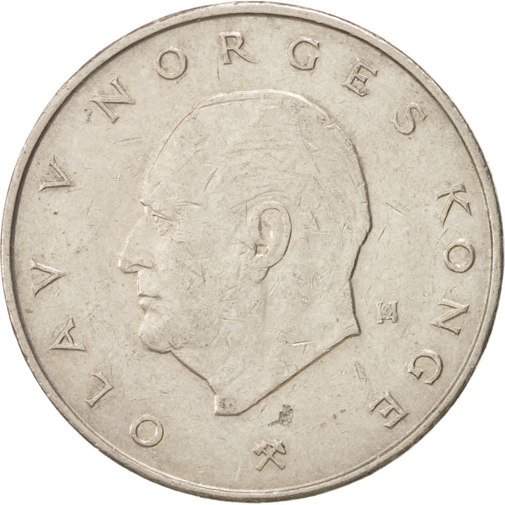 Norway 5 Kroner - Olav V Type 2 Coin KM420 1974 - 1988