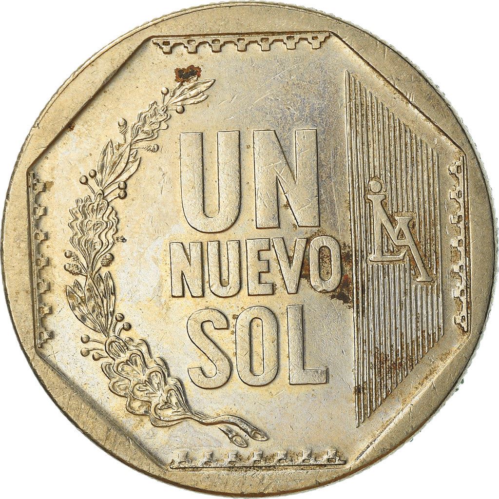 Peru 1 Nuevo Sol 1st type | Wreath Coin | KM308.4 | 2001 - 2011