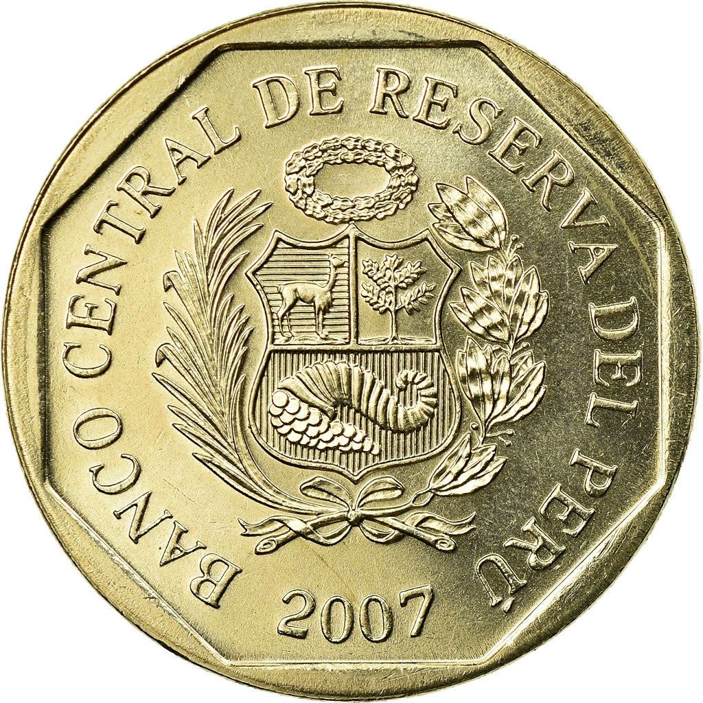 Peru 1 Nuevo Sol 1st type | Wreath Coin | KM308.4 | 2001 - 2011