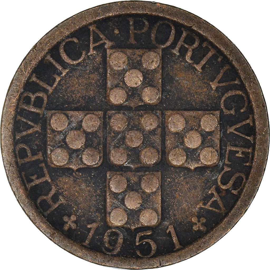 Portugalijos 10 centavų moneta | Kryžius | Alyvmedžio šaka | KM583 | 1942 - 1969