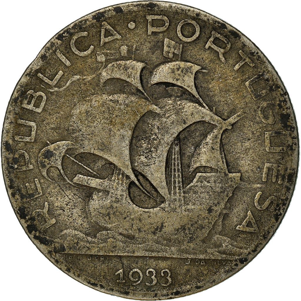 Portugal 5 Escudos | Portuguese Silver Coin | Caravelle | Ship | KM581 | 1932 - 1951