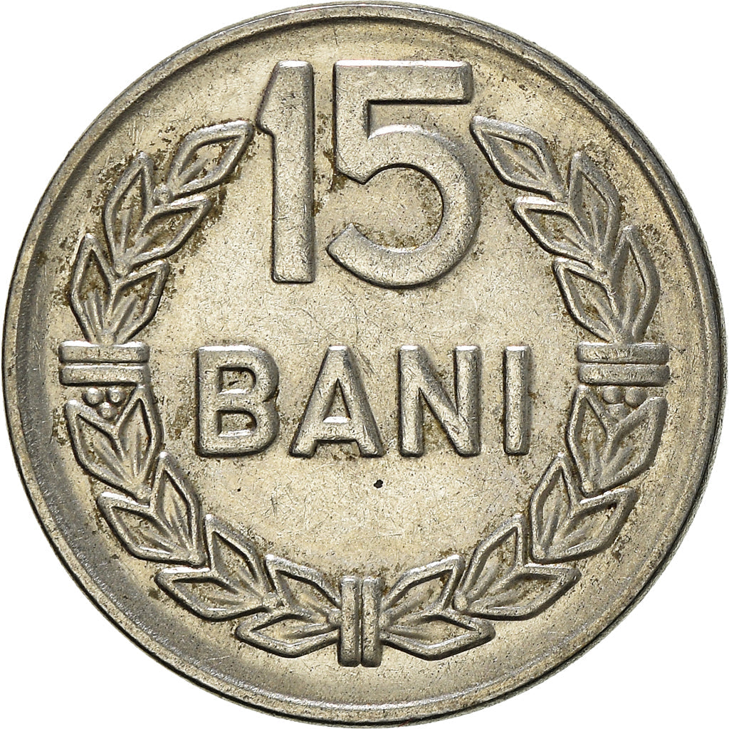 Moeda da Roménia | 15 Dinheiro | Folhas de oliveira | KM93 | 1966