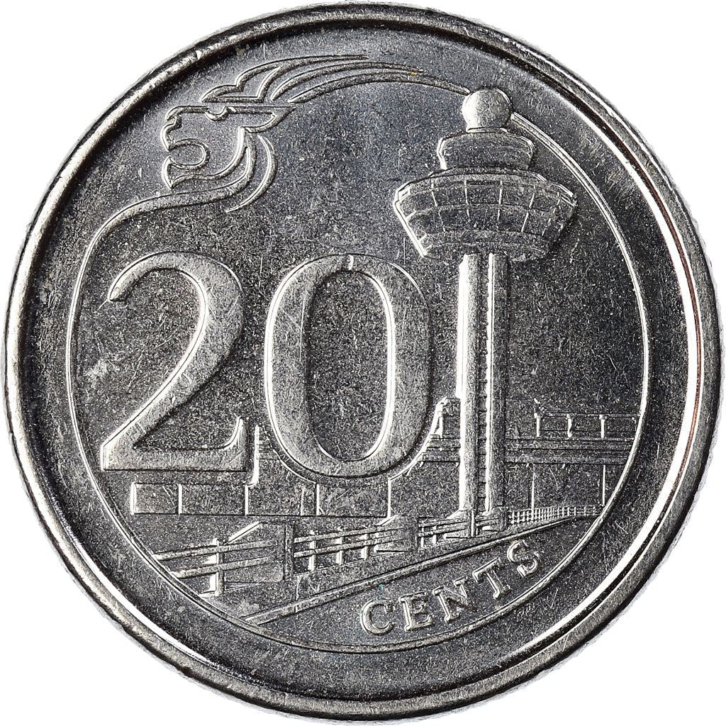 Cingapura | Moeda de 20 cêntimos | KM347 | 2013 - 2019 Aço niquelado