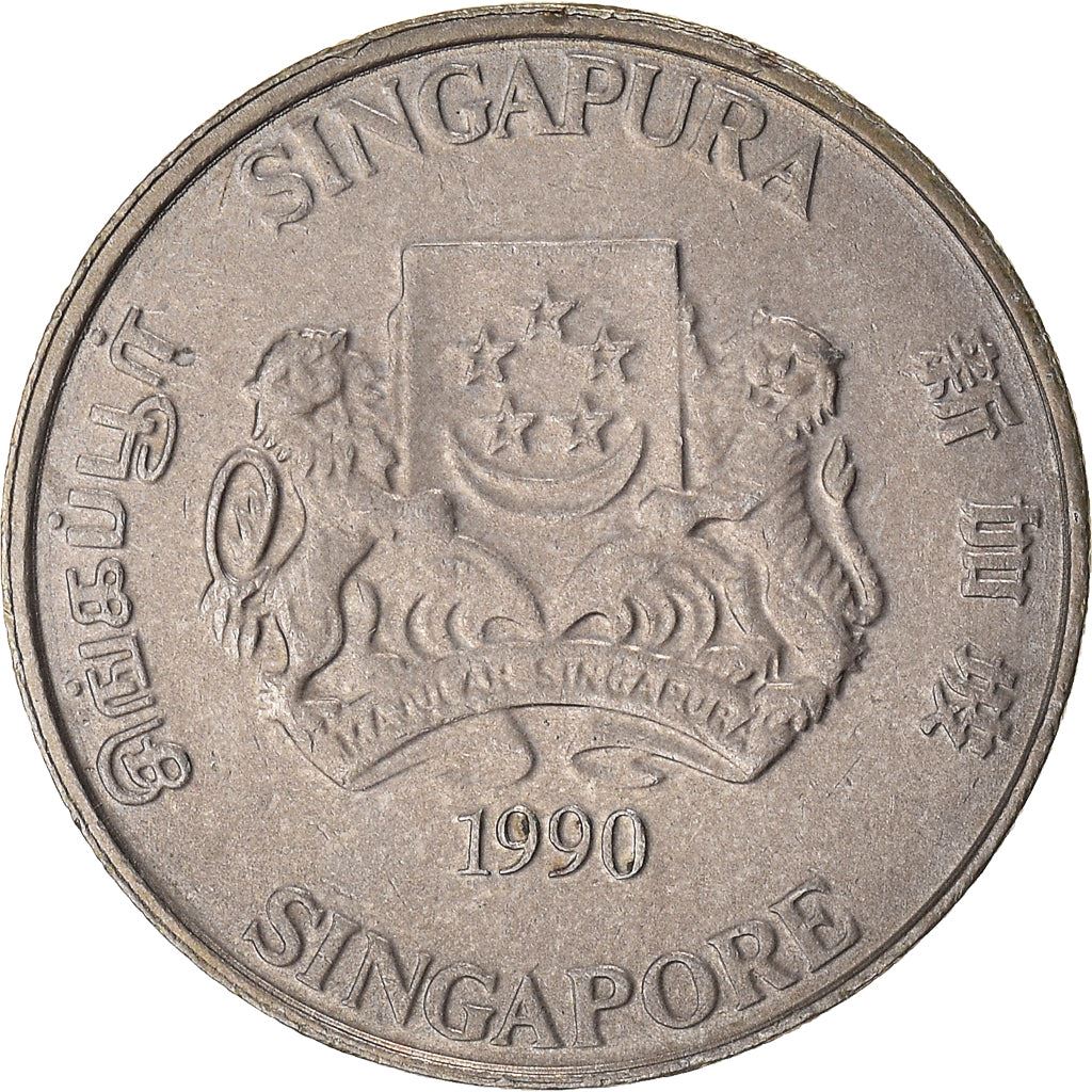 Singapore | 20 Cents Coin | Powder-puff plant | Km:52 | 1985 - 1991