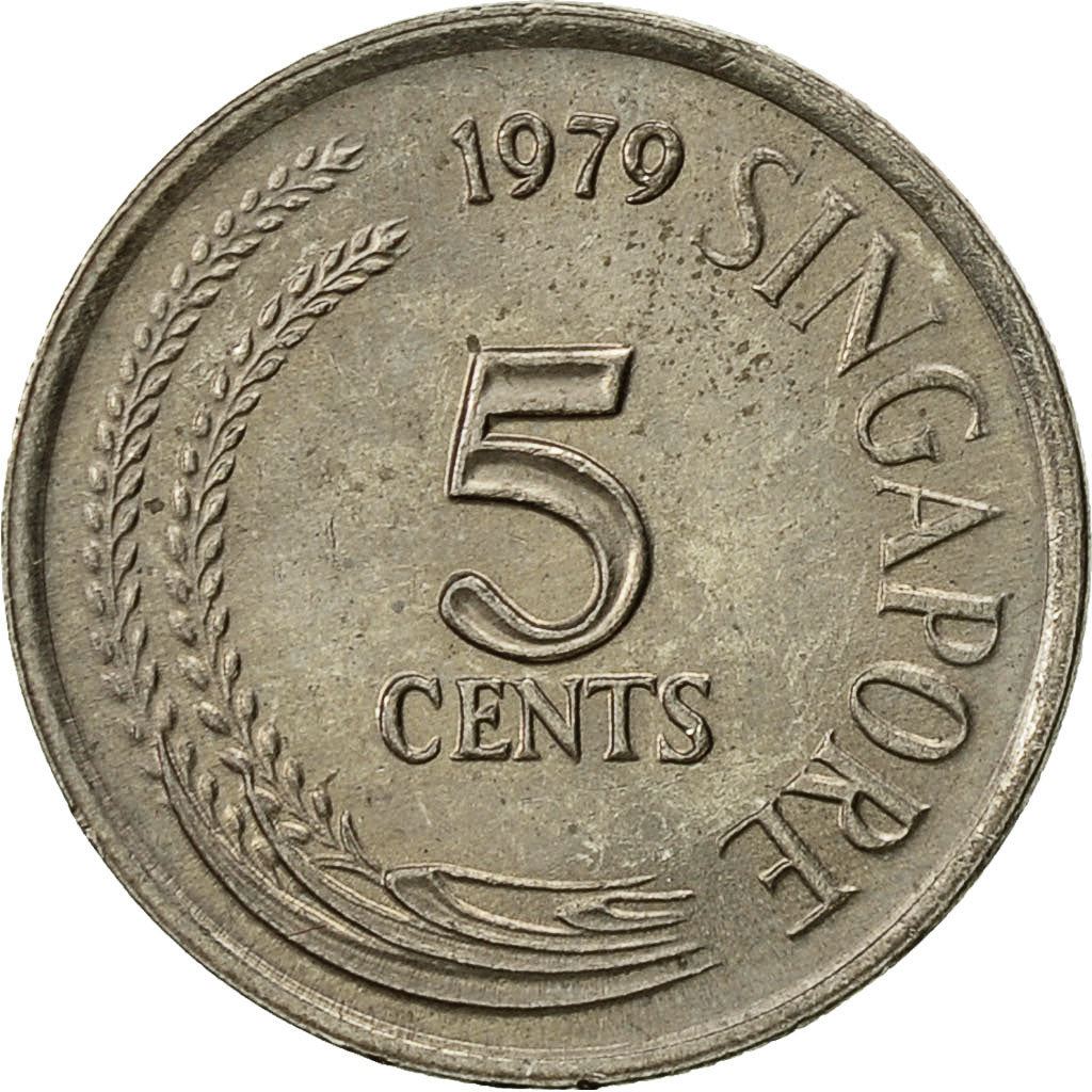 Singapore 5 Cents Coin | non-magnetic | KM2 | 1967 - 1985 Copper-nickel