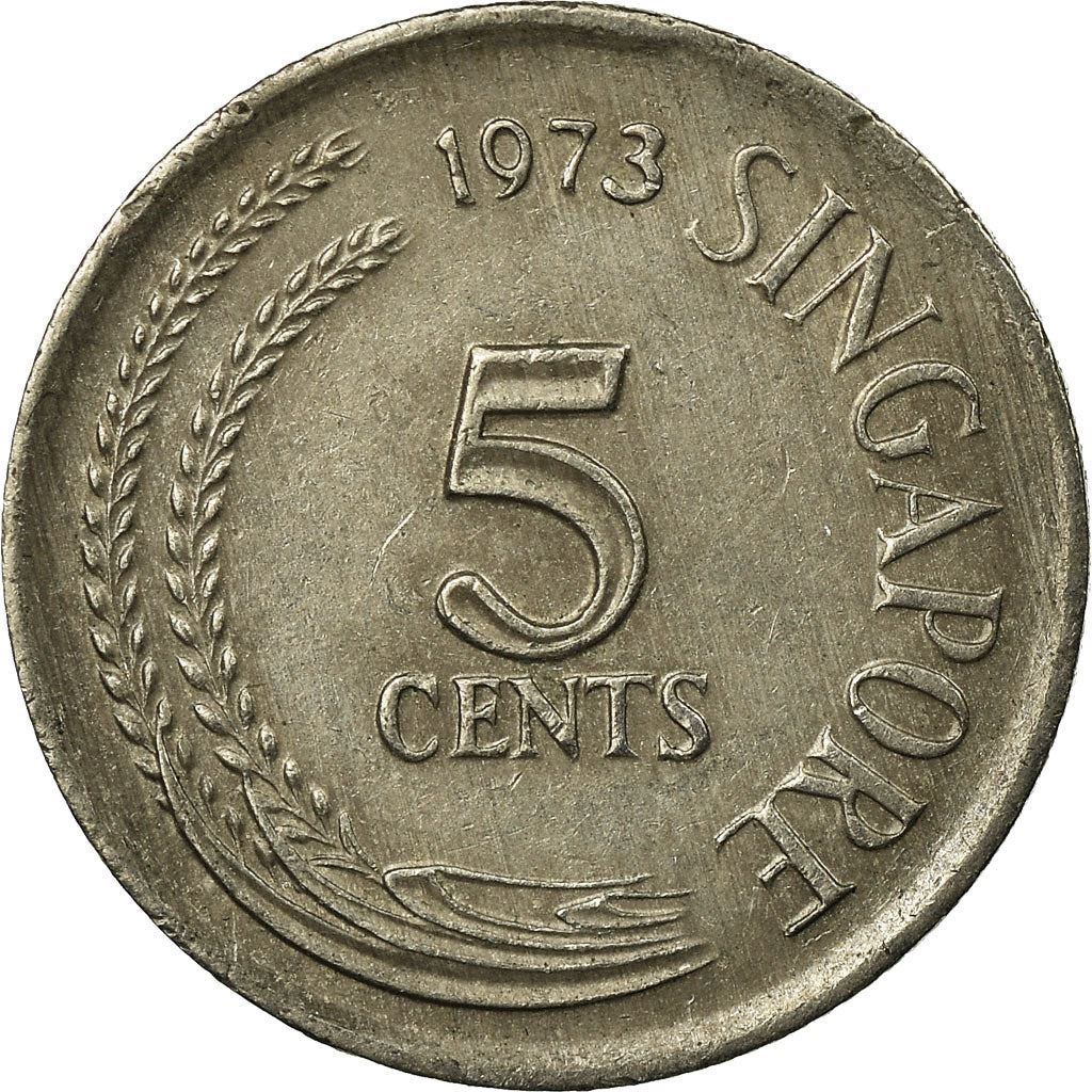 Singapore 5 Cents Coin | non-magnetic | KM2 | 1967 - 1985 Copper-nickel