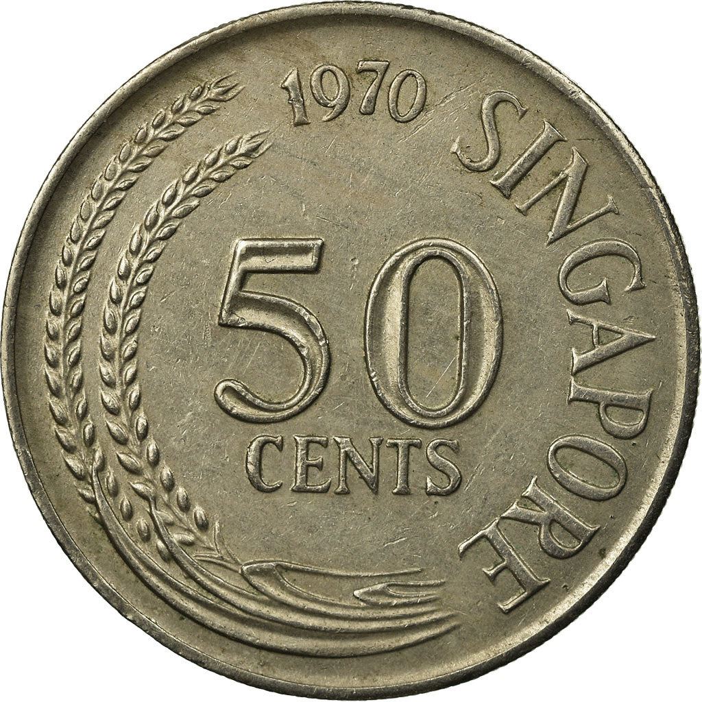 Singapore 50 Cents Coin | KM5 | 1967 - 1985 Copper-nickel