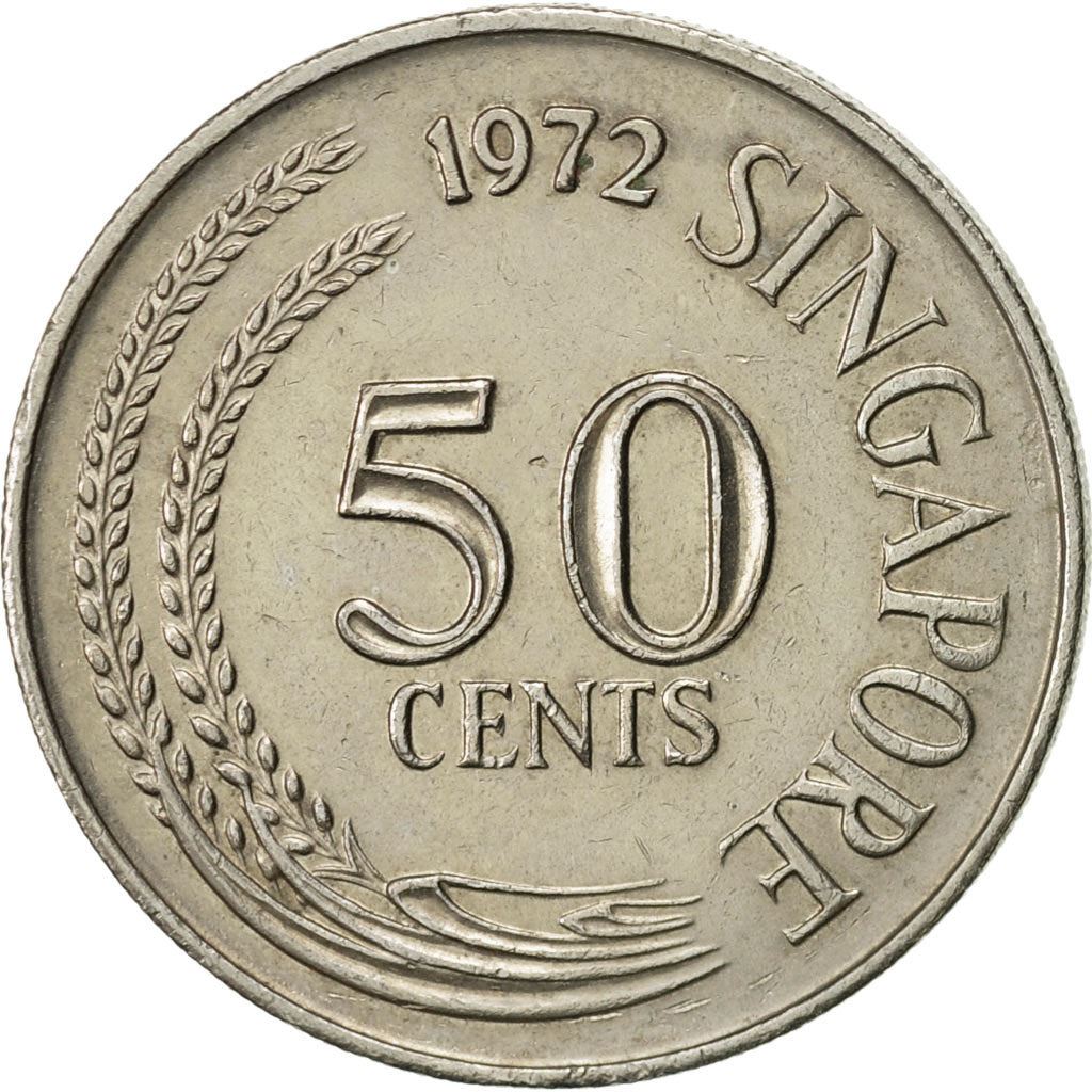 Singapore 50 Cents Coin | KM5 | 1967 - 1985 Copper-nickel
