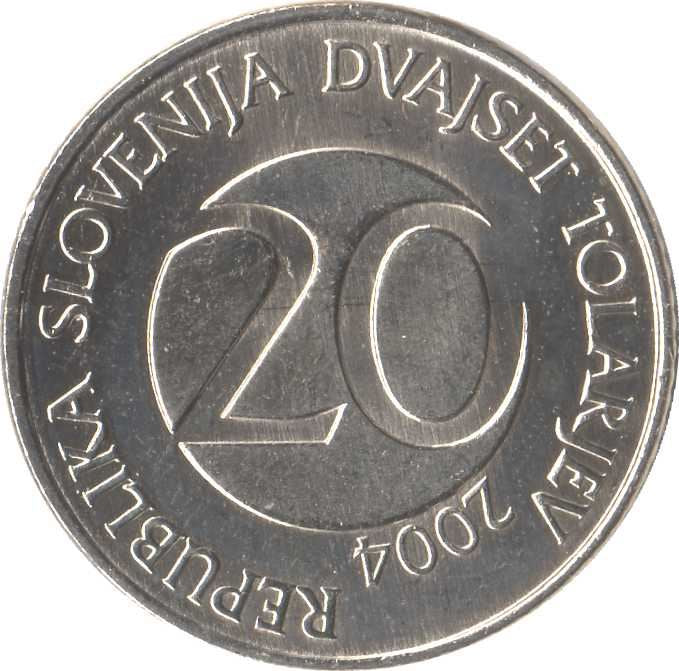 Slovenia | 20 Tolarjev Coin | Stork | KM51 | 2003 - 2006