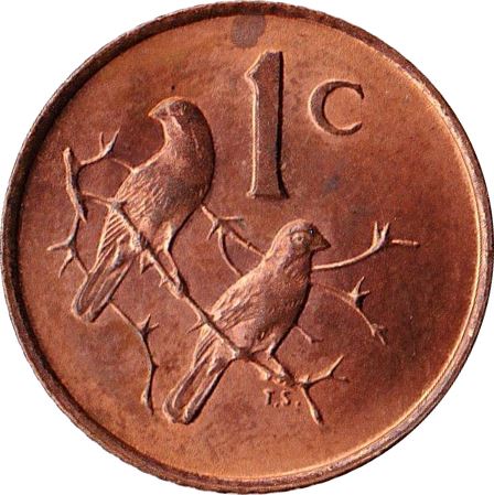 Pièce de 1 cent d'Afrique du Sud | Charles Swart | Légende en afrikaans - SUID-AFRIKA | KM74.2 | 1968