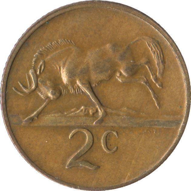 Sydafrika 2 Cents Mønt | Nicolaas J. Diederichs | KM99 | 1979