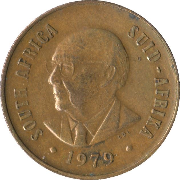 Sydafrika 2 Cents Mønt | Nicolaas J. Diederichs | KM99 | 1979
