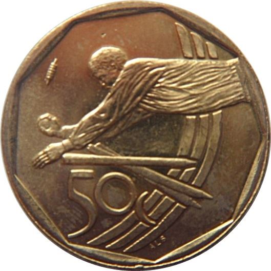 Pièce de 50 Cents Afrique du Sud | Cricket ; Légende Sepedi/Sesotho - Afrika Borwa | KM276 | 2003