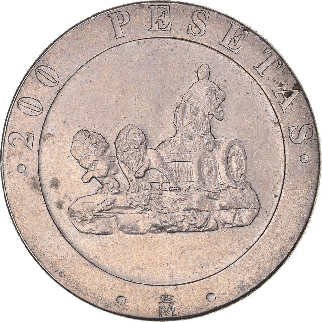 Ispanija | 200 pesetų moneta | Juan Carlos I Cybele | KM855 | 1990 metai Literatūra