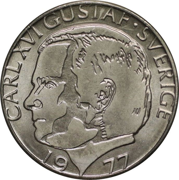 Swedish Coin 1 Krona | Carl XVI Gustaf | Sweden | 1976 - 1981
