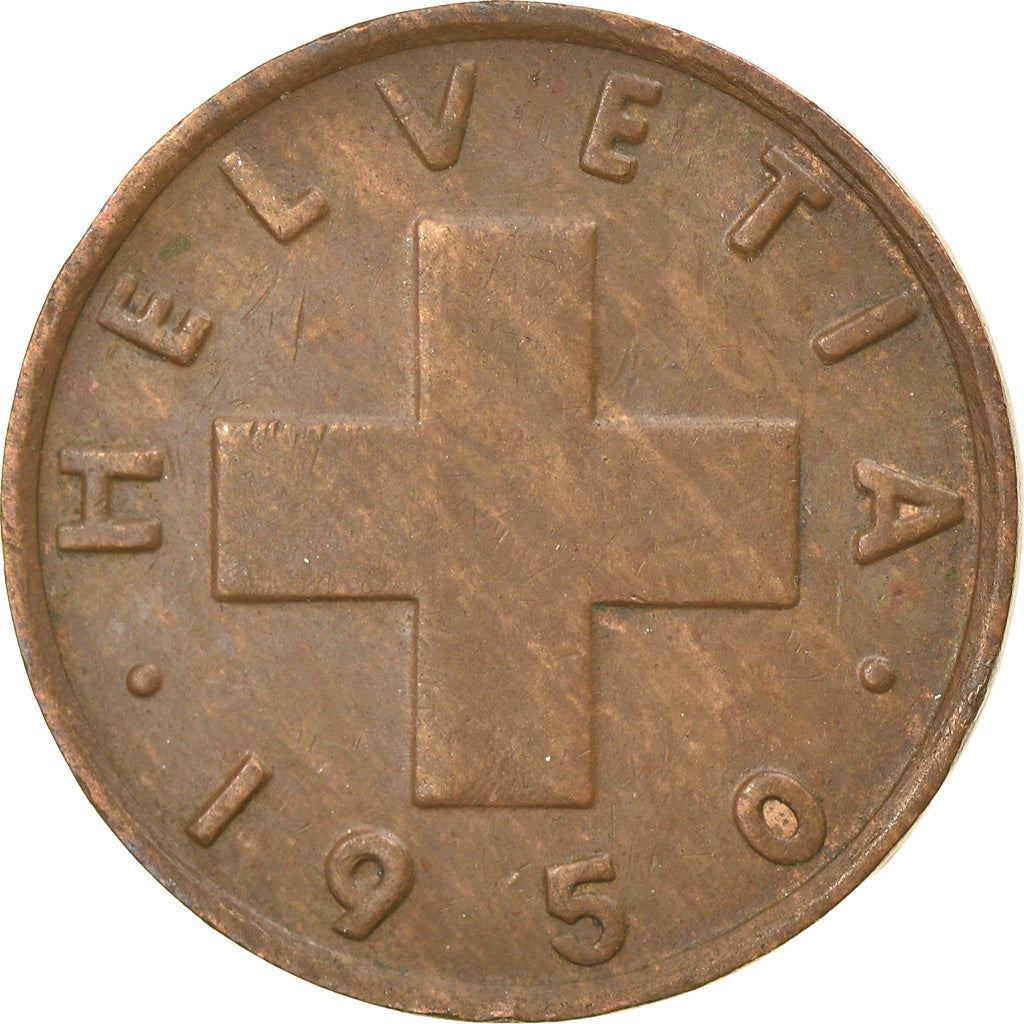 Switzerland Coin Swiss 1 Rappen | Wheat Spike | Swiss Cross | KM46 | 1948 - 2006