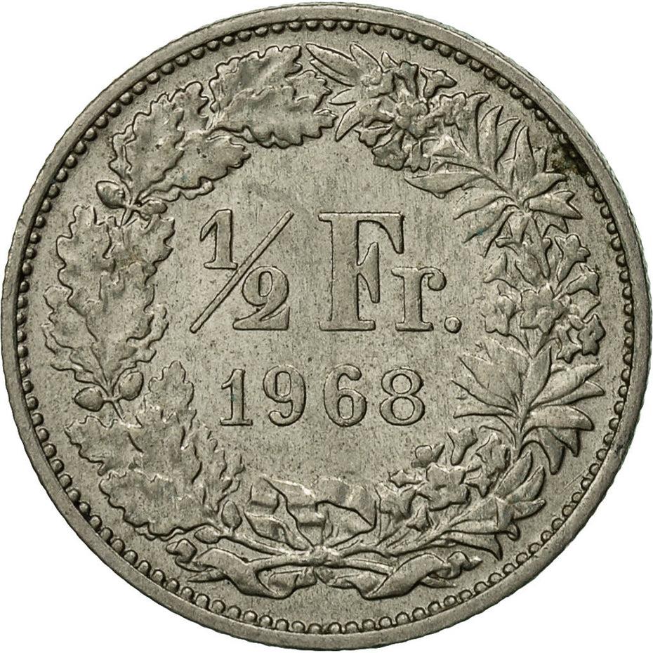 Switzerland Coin Swiss ½ Franc | Helvetia | KM23a | 1968 - 2021