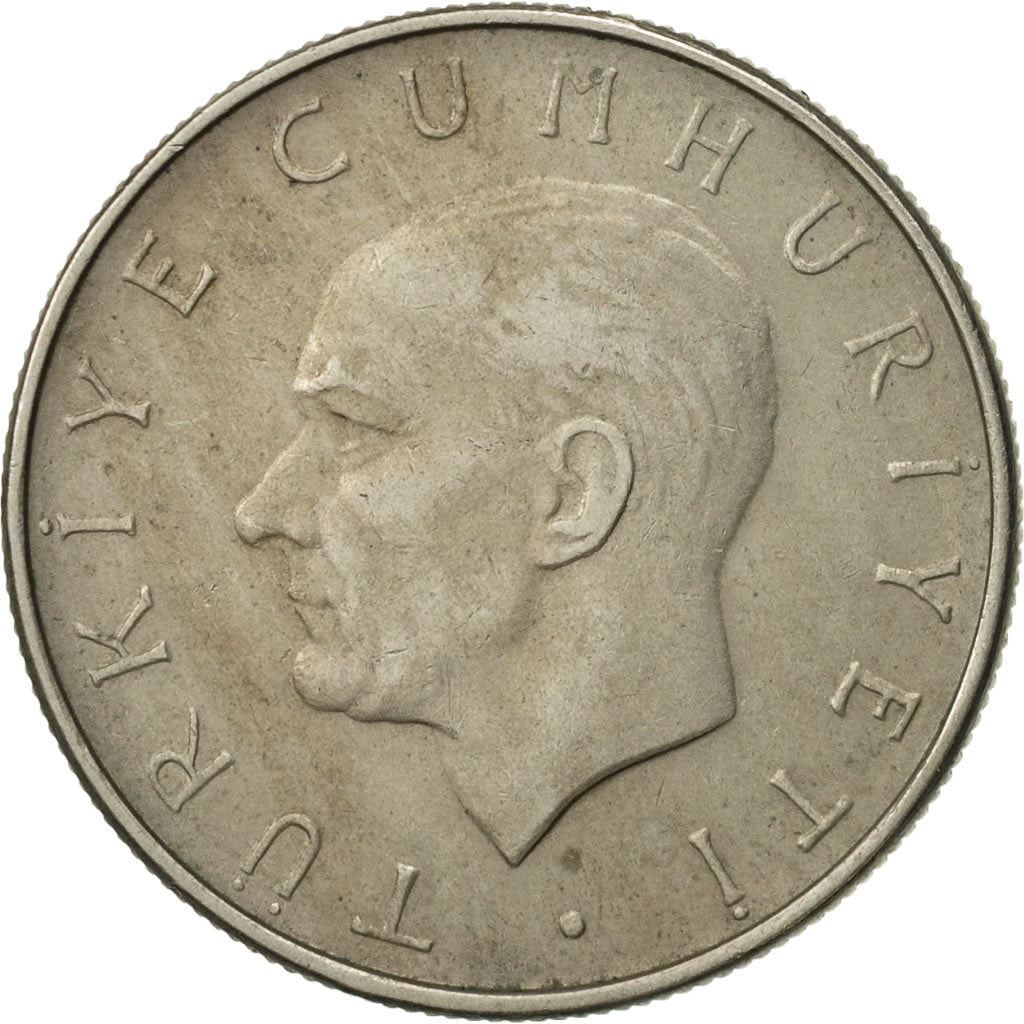 Turkey Coin Turkish 1 Lira | President Mustafa Kemal Ataturk | Moon Star | KM889 | 1957