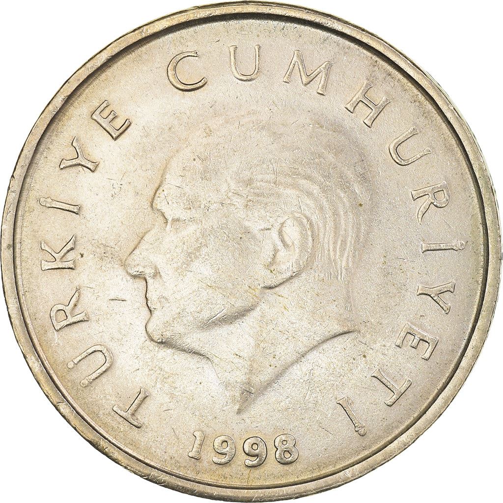 Turkey Coin Turkish 50 000 Lira | President Mustafa Kemal Ataturk | Moon Star | KM1056 | 1996 - 2000